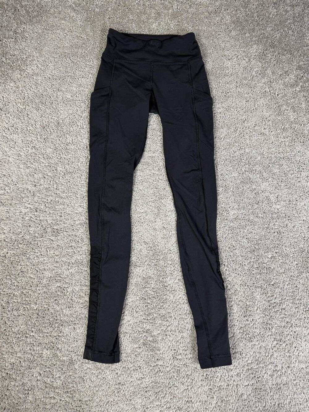 Lululemon Speed Up Tight Womens 2 Black Ankle Pockets Zip Pocket Yoga